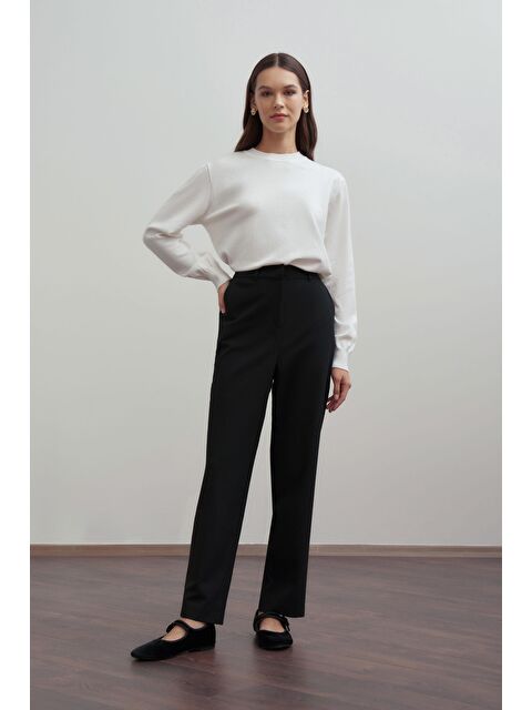 ALLDAY Siyah-Paçası Yırtmaçlı Havuç Pantolon - S000298629-19351