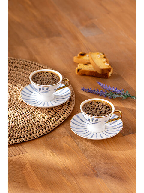 Emsan Intense Blue 2 Kişilik New Bone Kahve Fincan Takımı 80 ml - S000398070-17234