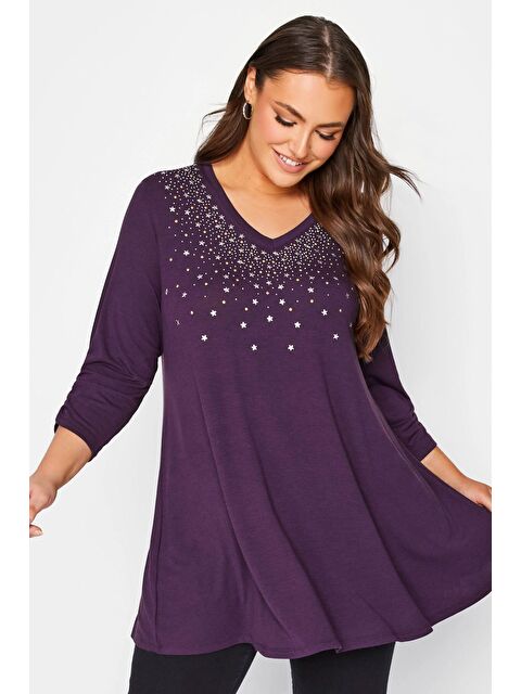 Stil Diva Büyük Beden V Yaka Yarım Kolları Büzgülü Önü İşleme Detaylı Bluz 192760 - S000072976-20042