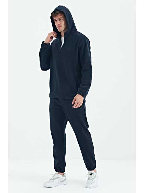 Air Jones Hektor Lacivert Kapüşonlu Polar Erkek Eşofman Takım - 85227 - S000142657-21164