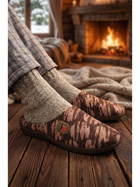 Gezer Erkek Kışlık PU Rahat Taban Ev Bahçe Gondol Terlik - S000435639-29705