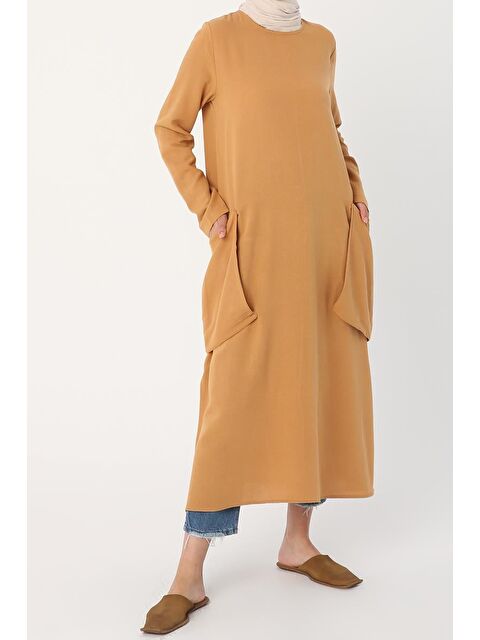 ALLDAY Hardal Yanları Cepli Salaş Keten Tunik - S000023101-20074