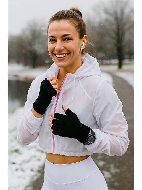 Luminos Butik Unisex Kesik Yarım Parmaklı Siyah Eldiven Eld02 - S000289490-19351