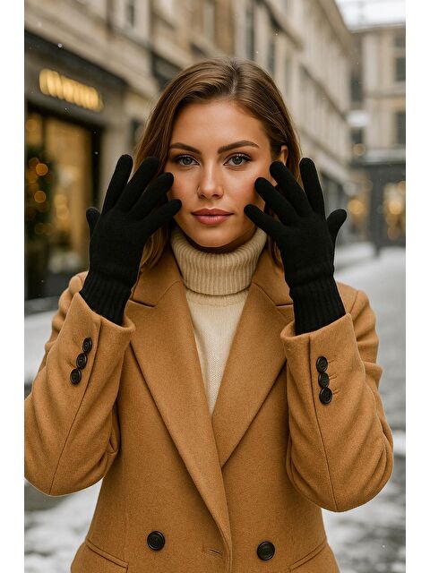 Luminos Butik Unisex Siyah Örme Eldiven Eld01 - S000289491-19351