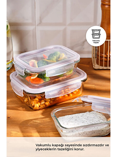 Emsan Lina Borosilikat 3'lü Saklama Kabı - S000400793-26865