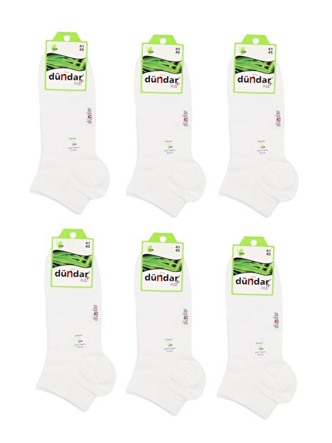 Dündar Beyaz Bambu 6'lı Erkek Patik Çorap - S000304682-21165