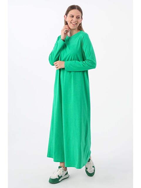 ALLDAY Yeşil Uzun Kollu İçlik Elbise - S000028681-18194