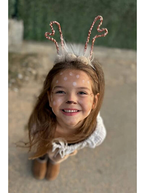 Le Mabelle Kahverengi  Pullu Geyik Boynuzu Figürlü Kız Çocuk Yılbaşı Taç - S000480729-19413