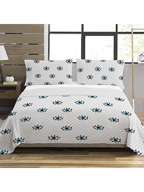 Evmila Göz Desen Çift Kişilik Baskılı Pike  (200x220 Cm) - S000025188-23173