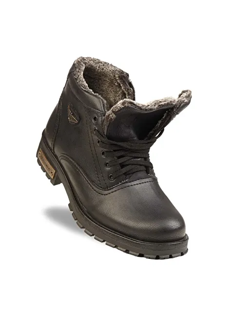 Daxtors 504 Soğuk Geçirmez Kürklü Unisex Çocuk Kışlık Fermuarlı Bot - S000304244-19351