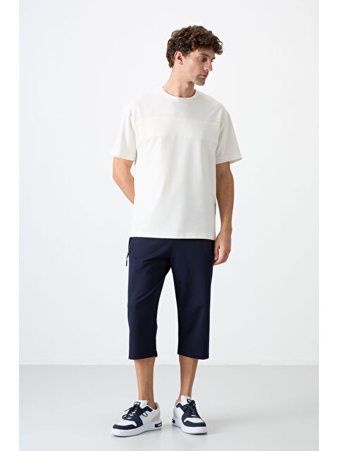 Tommylife İndigo Fermuar Cepli Standart Kalıp Klasik Paça Erkek Kapri - 83091 - S000144933-23093