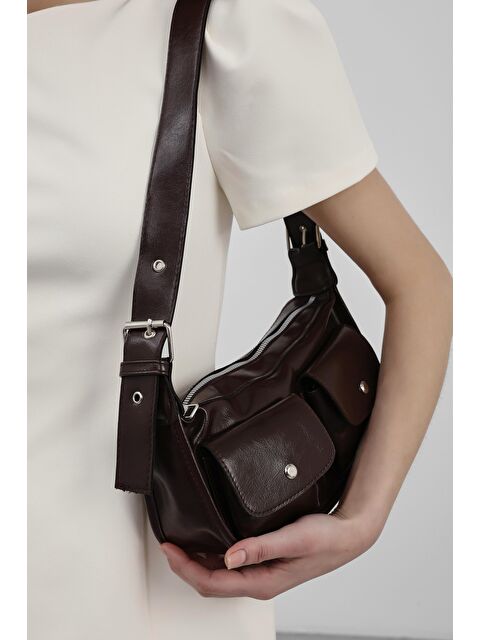 Shulebags Diana Vintage Baget Çanta Kahve - S000502593-19413