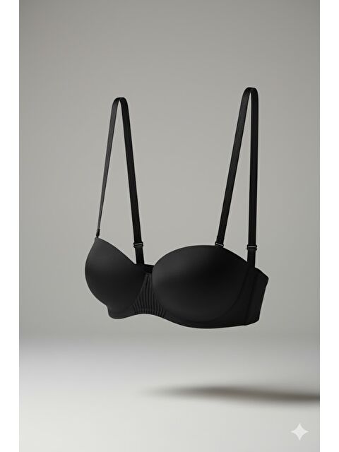 C&City Destekli Lazer Soft Kap Tulum Straplez Sütyen C16025 Siyah - S000222011-19351