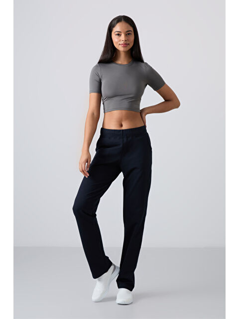 Tommylife Lacivert Yüksek Bel Cepli Rahat Form Klasik Paça Kadın Eşofman Alt - 94185 - S000084529-21164