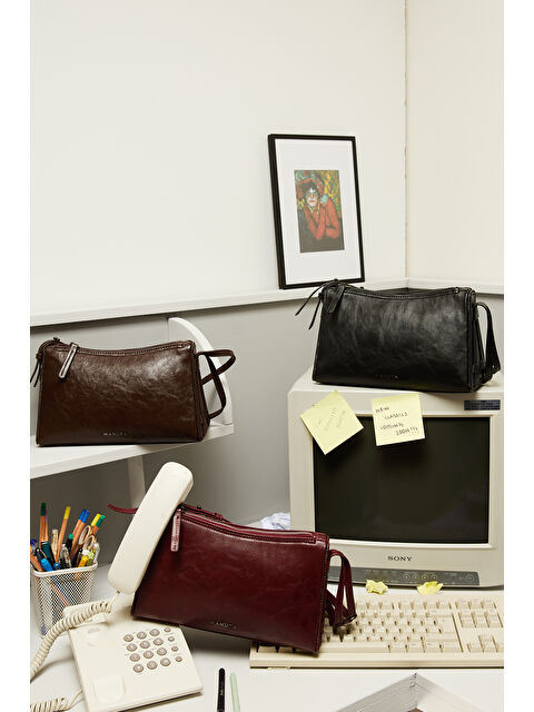 Manuka Prizma Form Deri Çanta Siyah - S000337164-19351