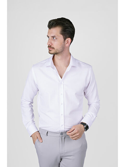 Etikmen Optik Beyaz Slimfit Erkek Gömlek - S000119123-20063