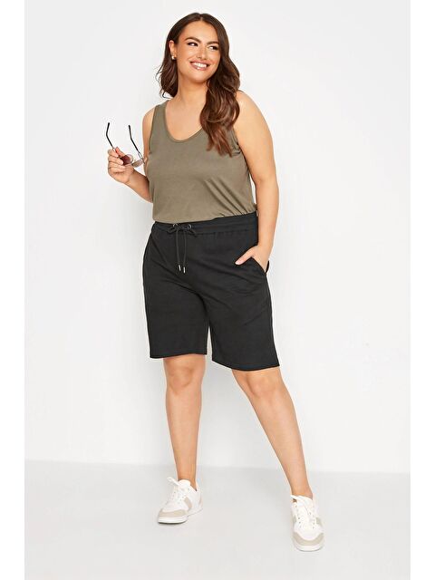 Stil Diva Büyük Beden Cepli Beli Büzgülü Bol Kesim Jogger Şort 124734 - S000055790-19351