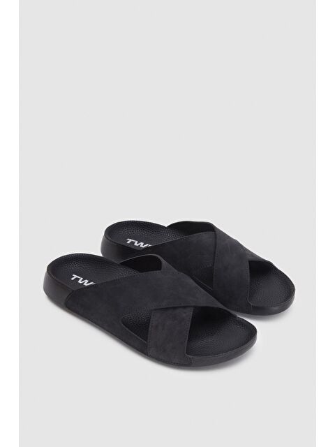 D'S damat Twn Siyah Çapraz Bant Terlik - S000401616-19351