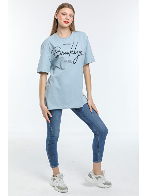 Süperlife Kadın Bisiklet Yaka Oversize Fit Tişort SPR24TSk110 - S000146936-17234