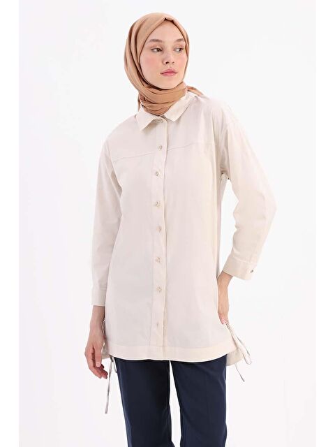 ALLDAY Taş Pamuklu Roba Ve Dikiş Detaylı Gömlek Tunik - S000273995-25636