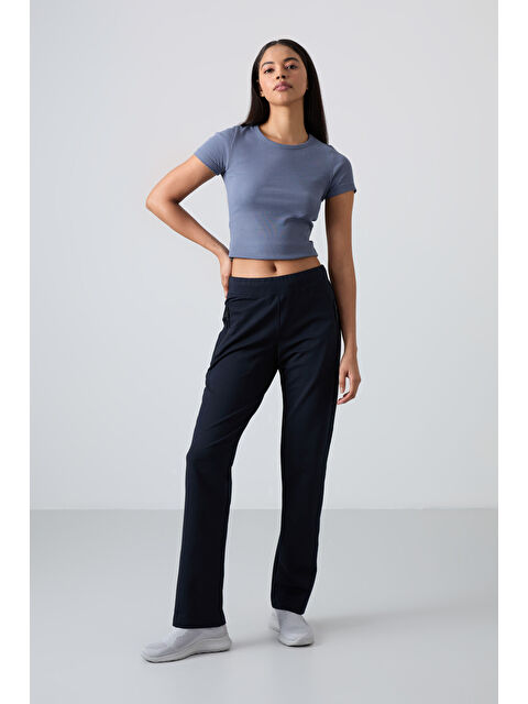Tommylife Lacivert Fermuar Cepli Rahat Form Klasik Paça Kadın Eşofman Alt - 94195 - S000028480-21164