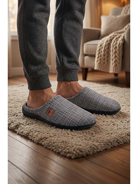 Gezer Erkek Kışlık PU Rahat Taban Ev Bahçe Gondol Terlik - S000435619-20600