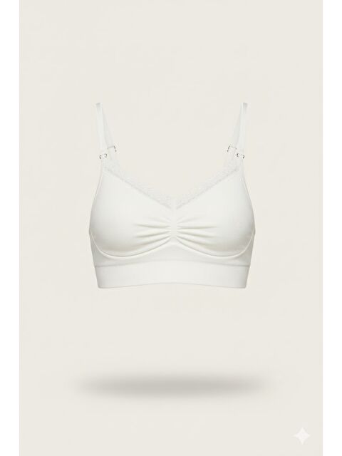 C&City C14035 Dikişsiz Agraflı Toparlayıcı Sütyen Beyaz - S000222038-20063