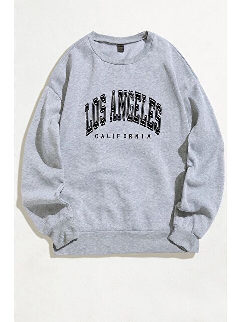 Trendseninle Kadın Gri Los Angeles Sweatshirt - S000260082-19351