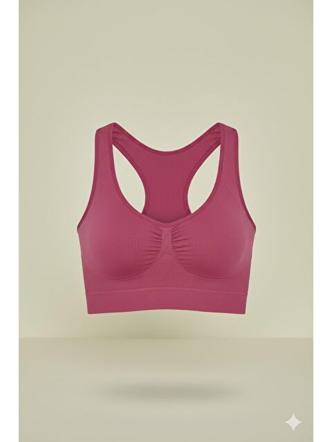 C&City C14001 Dikişsiz Sporcu Büstiyer  Mürdüm - S000222141-20036