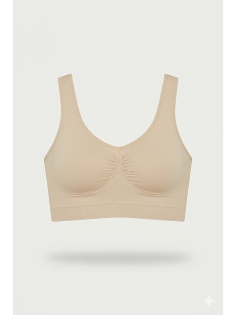 C&City C14001 Dikişsiz Sporcu Büstiyer  Ten - S000222141-26407