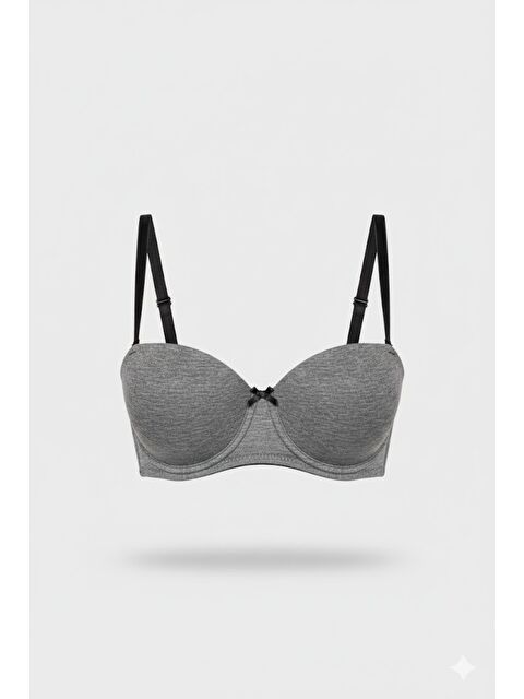 C&City Detekli Straplez Sütyen C18175 Gri Melanj - S000221936-74