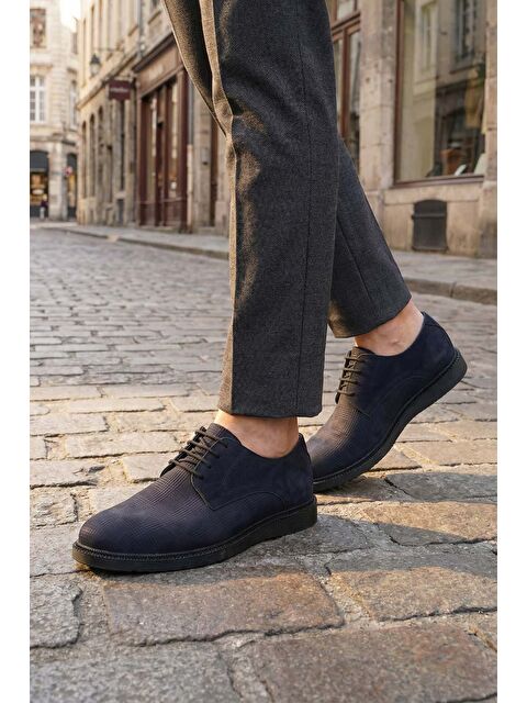 Al-Me Erkek İç Dış Hakiki Deri Ortopedik Rahat Taban Bağcıklı Ayarlanabilir Günlük Klasik Ayakkabı