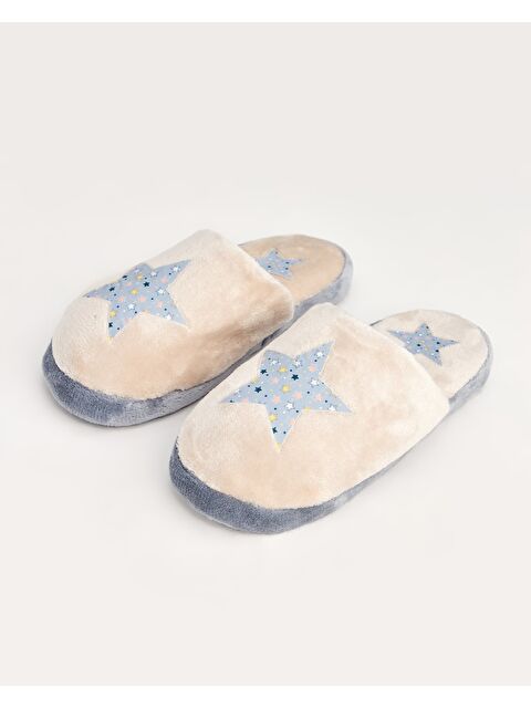 Chirpy DOVY - Yıldız Baskılı Gri Kadın Ev Terliği - S000244950-22875