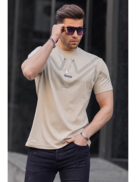 Madmext Bej %100 Pamuk Tişört 5369 - S000016447-19928