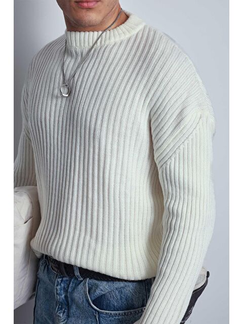 Abluka Online Erkek Regular Fit Kazak Ekru - S000118417-19965