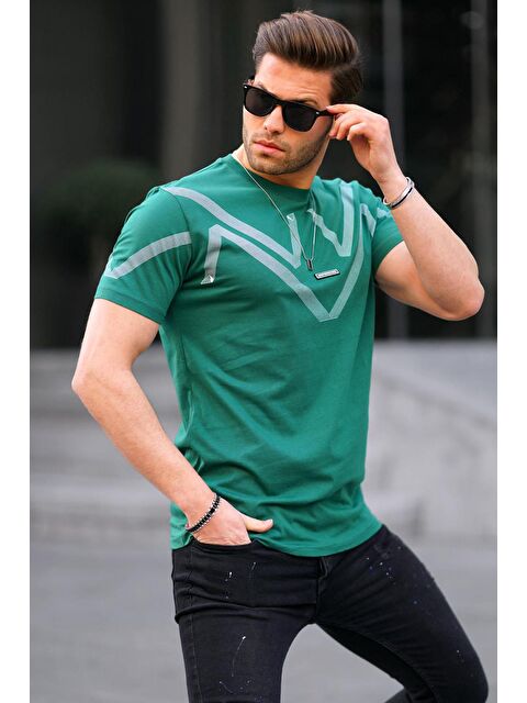 Madmext Koyu Yeşil %100 Pamuk Tişört 5369 - S000016447-19416