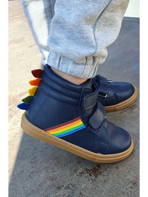First Step Dinozor Lacivert Cırt Cırtlı Erkek Çocuk Günlük Sneaker Spor Ayakkabı-S-1004 - S000066567-21164