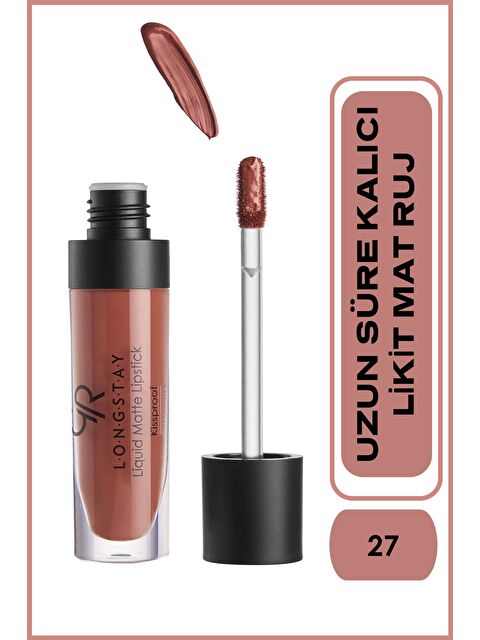 GOLDEN ROSE Longstay Liquid Matte Lipstick No:27 Milky Chocolate - Likit Mat Ruj