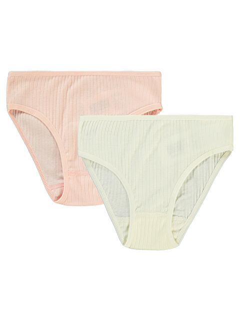 Civil Girls Kız Çocuk 2'li Külot Set 2-10 Yaş -Somon Ekru-Somon - S000295148-37450