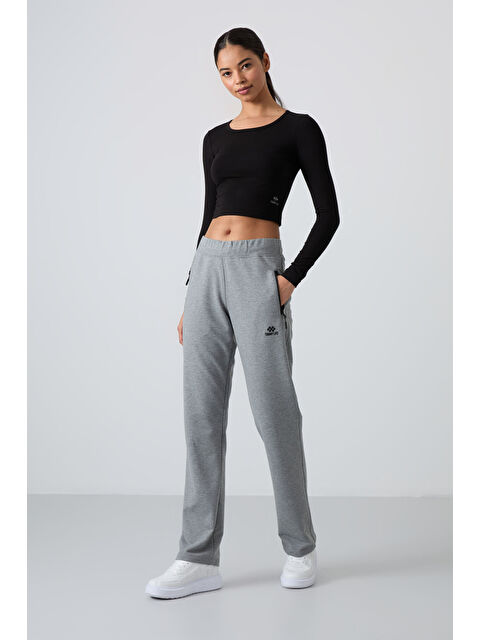 Tommylife Gri Melanj Fermuar Cepli Rahat Form Klasik Paça Kadın Eşofman Alt - 94195 - S000028480-20600