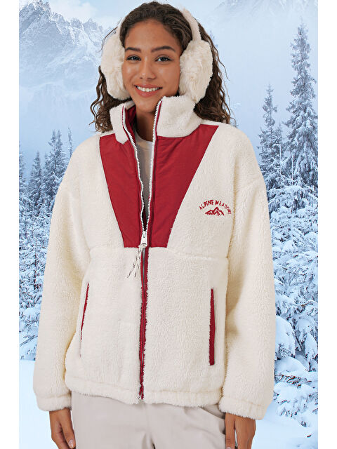 Bigdart 5194 Kadın Pelüş Mont Ceket   Bordo