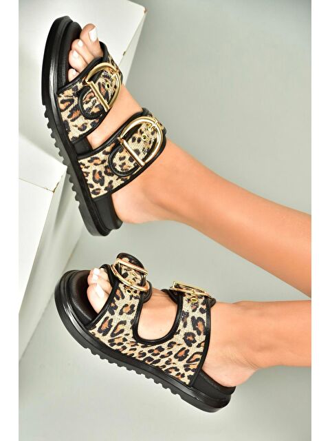 Fox Shoes Siyah Kadın Terlik U7257920 - S000401152-37433