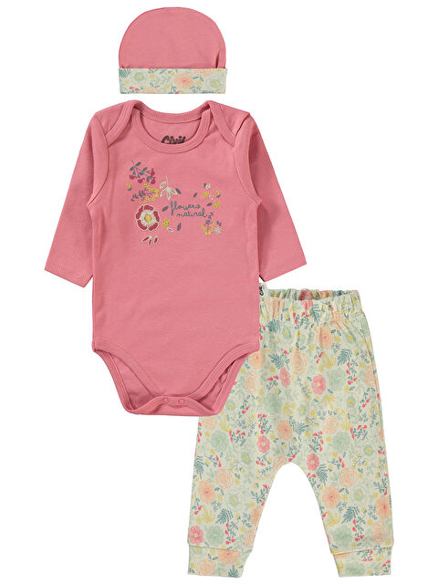Civil Baby Kız Bebek 3'lü Takım 6-18 Ay Gül - S000316761-20028
