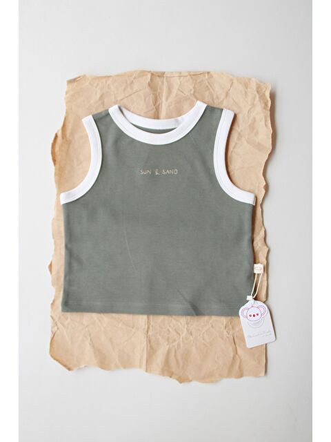 Oh La La Koala For Little Ones Haki Nakışlı Biyeli Atlet - S000425081-18547