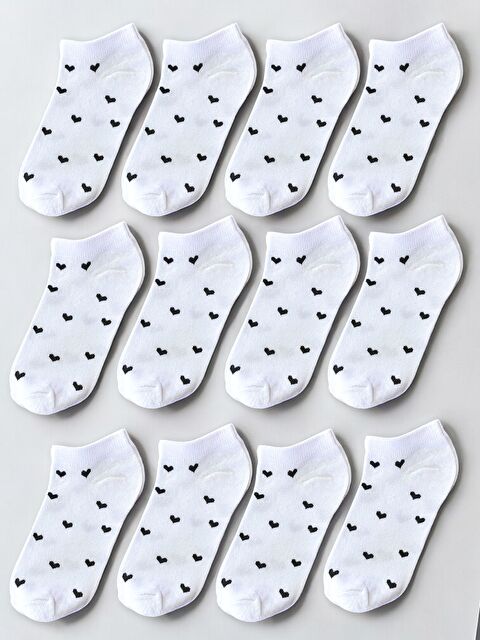 Line Smart 12'li Beyaz Kalpli Pamuklu Patik Çorap - S000225570-37570