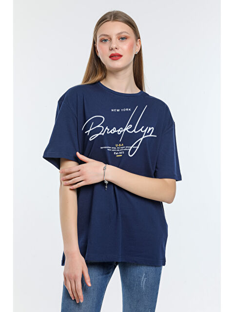 Süperlife Kadın Bisiklet Yaka Oversize Fit Tişort SPR24TSk110 - S000146936-21164