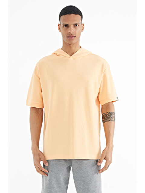 Tommylife Kavun Içi Kapüşonlu Kol Etiket Detaylı Oversize Erkek Tişört - 88179 - S000028155-20008
