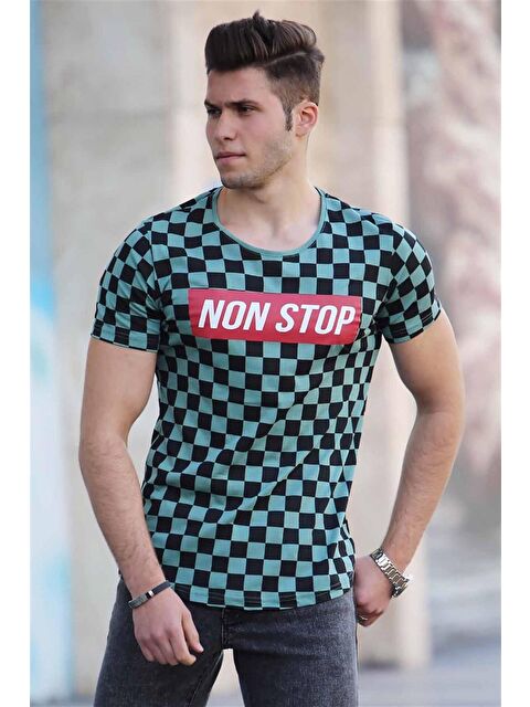 Madmext Dama Baskılı Mint Yeşili %100 Pamuk Tişört 2621