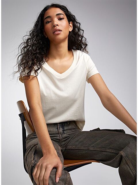 Süperlife Kadın V Yaka Tshirt SPR24TSK45 - S000193617-19965