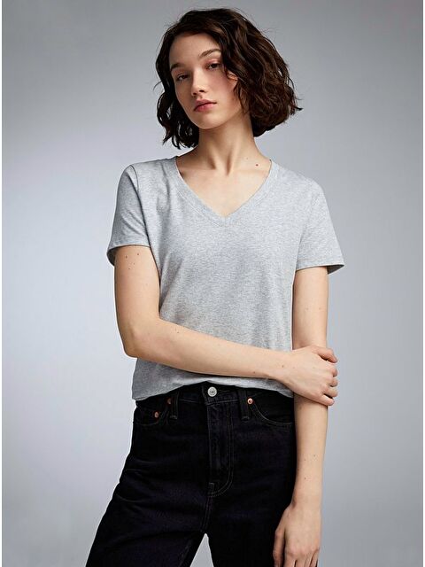 Süperlife Kadın V Yaka Tshirt SPR24TSK45 - S000193617-17308